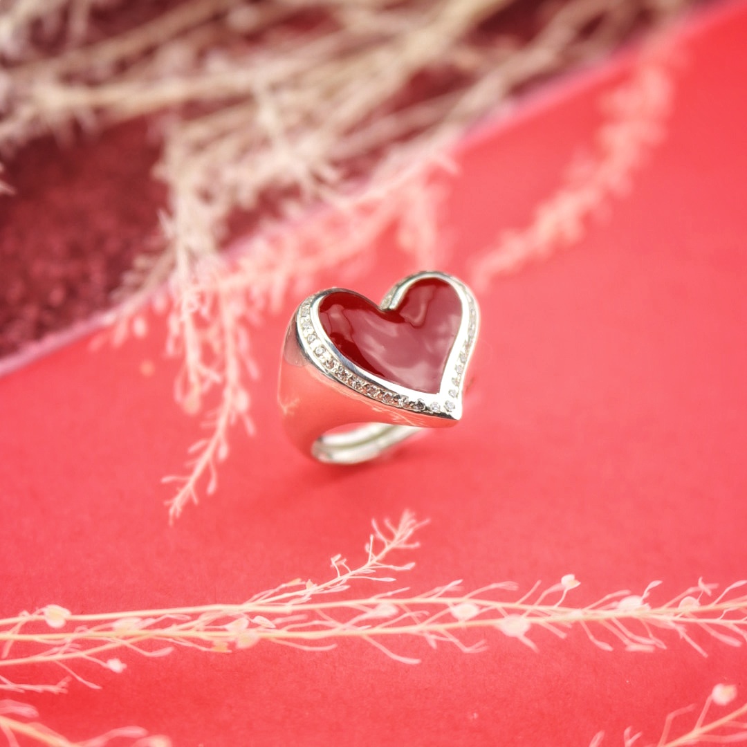 Anello cuore smaltato - immagine 4