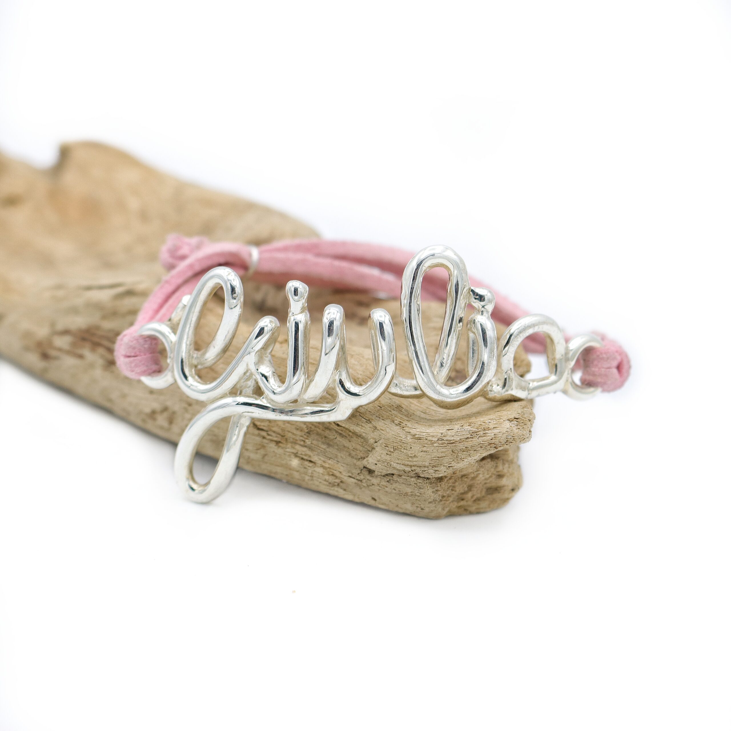 Bracciale filo nome con cordino