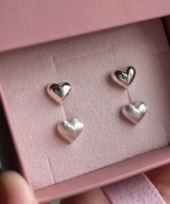 Orecchini cuore bombato minimal
