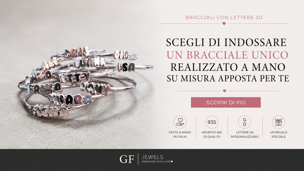 bracciale con lettere 3d