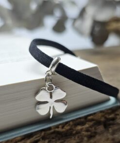 bracciale cordino con quadrifoglio